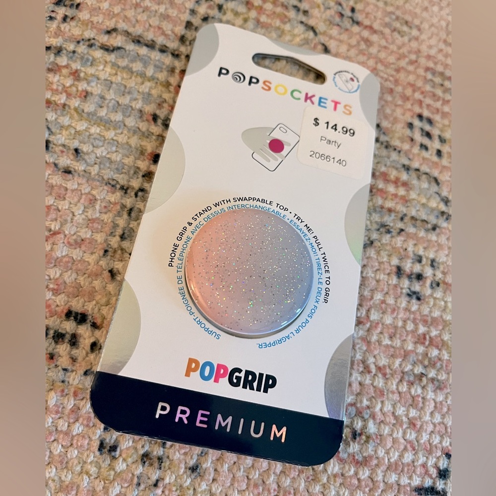 Pastel glitter pop socket